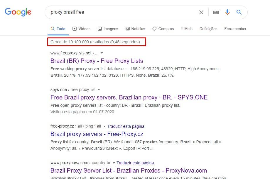 como procurar um proxy gratuito